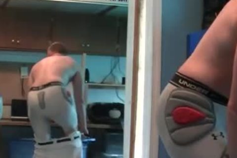 kinky ramrod stroking in football gear