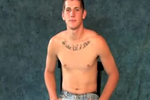 young straight Punk stroking His Boner