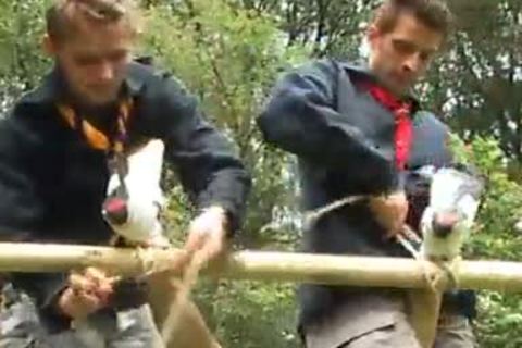 legal age teenager Scouts gangbang Outdoor