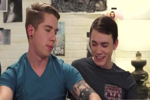 gigantic cock twink three-some With cum In ass
