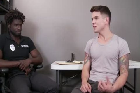 White twink Shoplifter Barefucked By dark Guard
