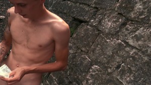 Skeletal teen slammed violently in the wazoo outdoors