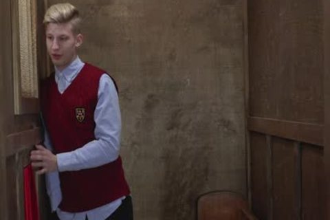 blowing large cock Priest In Gloryhole