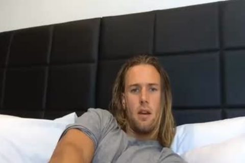 Blond man On webcam