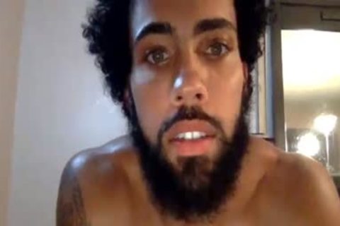 Bearded man Showing His large knob