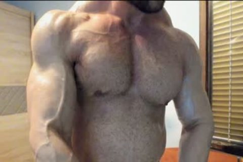 A mature Muscle chap Masturbating In Live