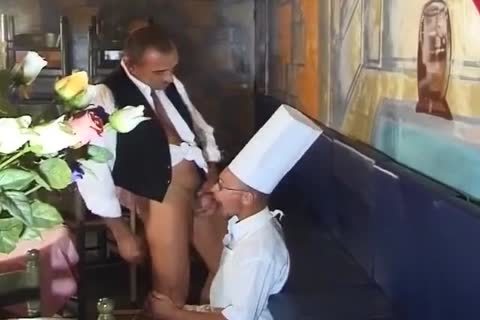 Chef bonks Daddy Waiter raw