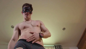 Maskurbate: Young Jake playing with sex toys in mask
