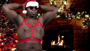 nasty dark Santa Works Out before Jerking His large Stocking Stuffer