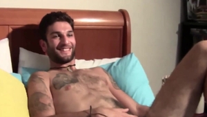 AmateursDoIt: Hairy Matias jerking big dick on the couch