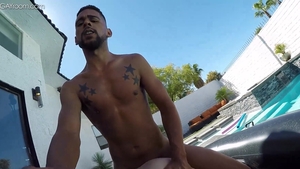 GayRoom: Ricky Daniels beside Tristan Hunter bends over