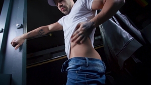 HotAFmen: Tyler Drake: Leather Jacket, White T-Shirt